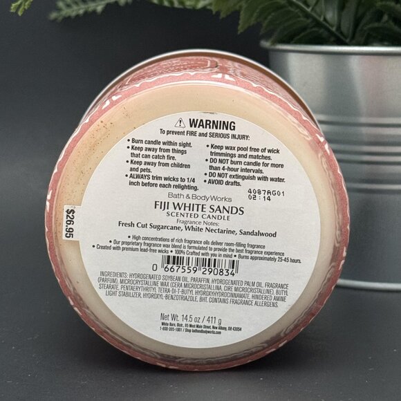 BBW Fiji White Sands Bath & Body Works 3 Wick Candle - Picture 9 of 10